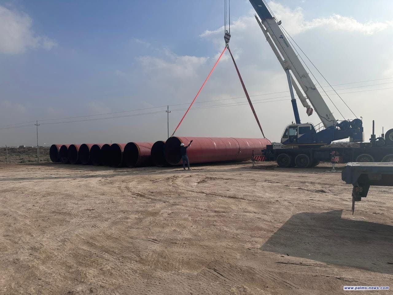 استمرار تجهيز الملحقات الاستيرادية لمشروع ماء البصرة الإنبوبي